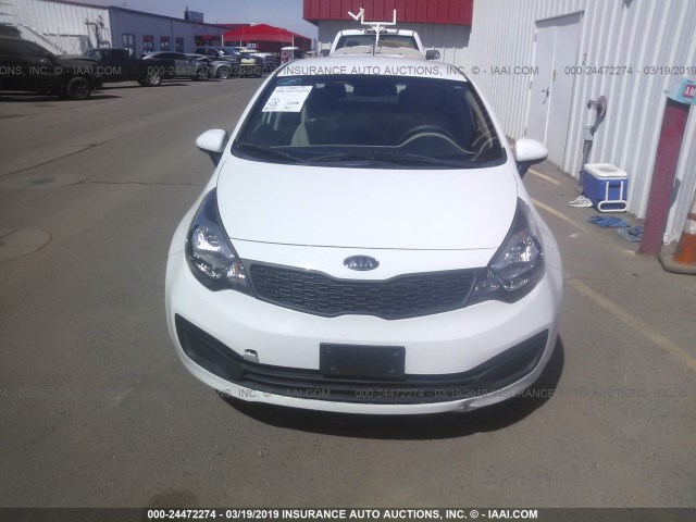 KNADM4A39D6110583 - 2013 KIA RIO LX WHITE photo 6