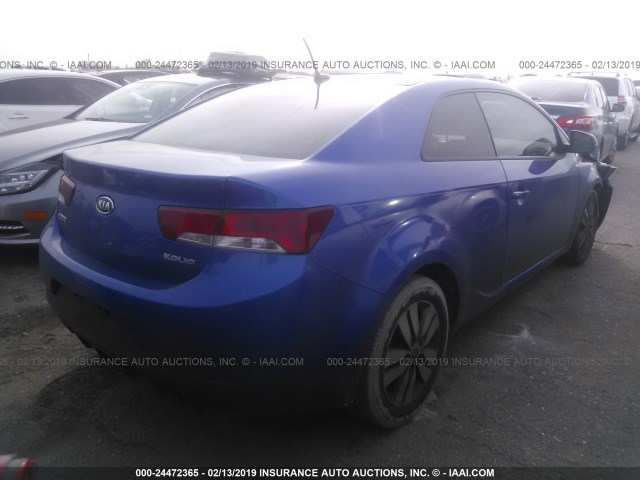 KNAFU6A23D5687661 - 2013 KIA FORTE EX BLUE photo 4