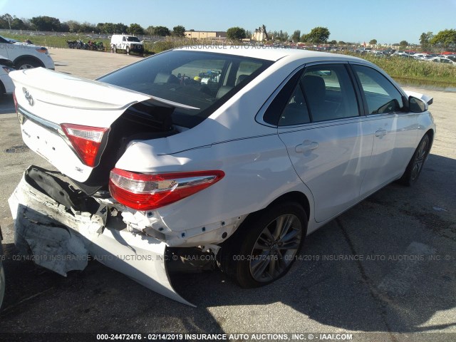 4T1BF1FK0FU098496 - 2015 TOYOTA CAMRY LE/XLE/SE/XSE WHITE photo 4