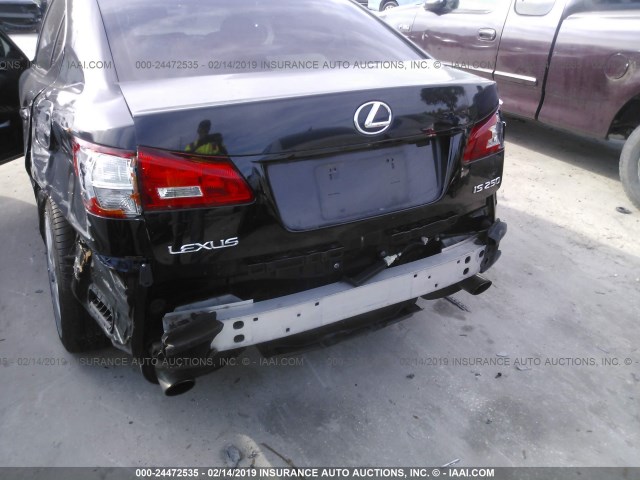 JTHBK262665013255 - 2006 LEXUS IS BLACK photo 6