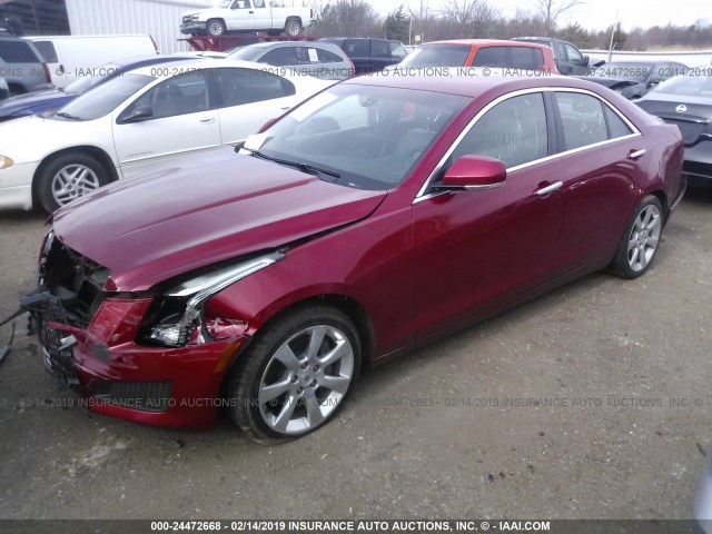 1G6AB5RX7D0165337 - 2013 CADILLAC ATS LUXURY RED photo 2