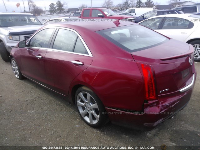 1G6AB5RX7D0165337 - 2013 CADILLAC ATS LUXURY RED photo 3