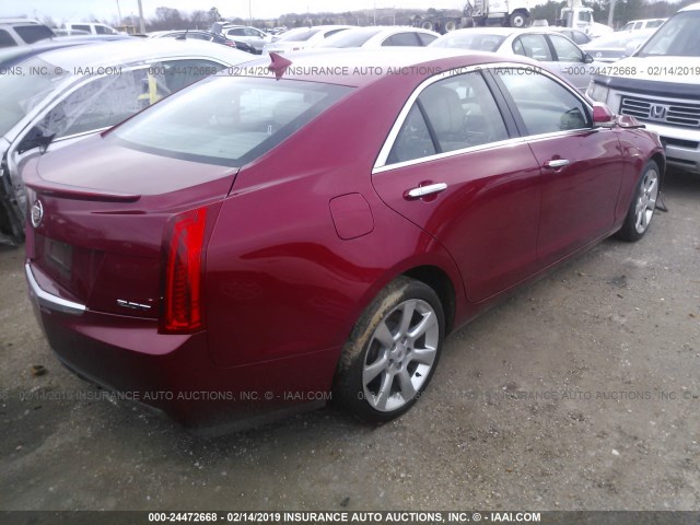 1G6AB5RX7D0165337 - 2013 CADILLAC ATS LUXURY RED photo 4