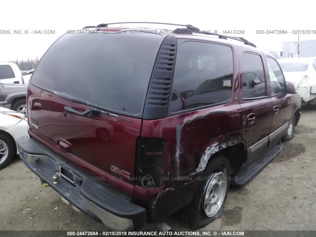 1GKEC13Z03R163586 - 2003 GMC YUKON MAROON photo 4