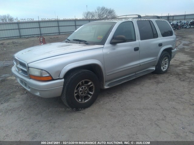 1D4HR48Z63F611044 - 2003 DODGE DURANGO SLT SILVER photo 2