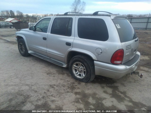 1D4HR48Z63F611044 - 2003 DODGE DURANGO SLT SILVER photo 3