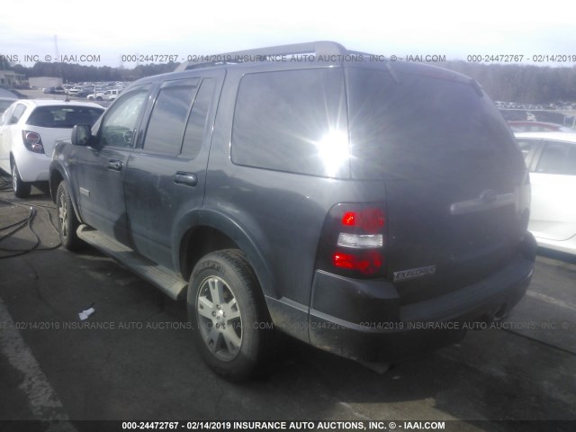 1FMEU63E27UA85149 - 2007 FORD EXPLORER XLT GRAY photo 3