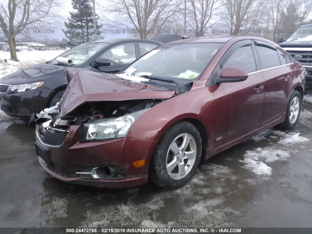 1G1PL5SC5C7225884 - 2012 CHEVROLET CRUZE LT ORANGE photo 2