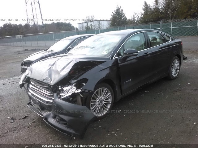 3FA6P0LU7ER174097 - 2014 FORD FUSION SE HYBRID BLACK photo 2