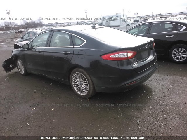 3FA6P0LU7ER174097 - 2014 FORD FUSION SE HYBRID BLACK photo 3