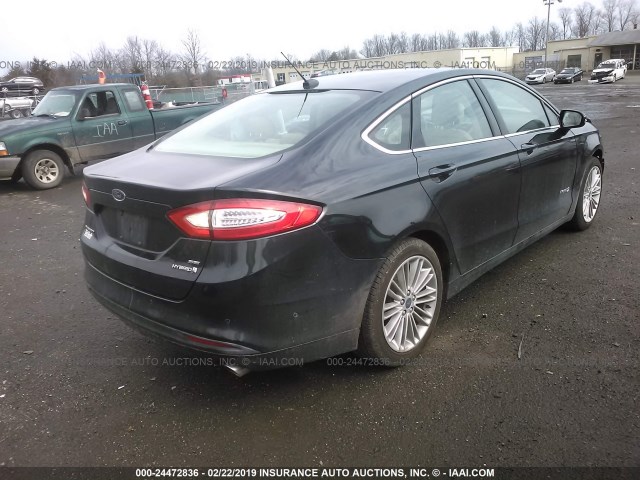 3FA6P0LU7ER174097 - 2014 FORD FUSION SE HYBRID BLACK photo 4