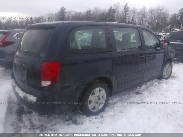 2C4RDGBG2DR659532 - 2013 DODGE GRAND CARAVAN SE BLUE photo 4