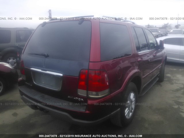 5LMEU68H14ZJ30046 - 2004 LINCOLN AVIATOR 红色 照片 4