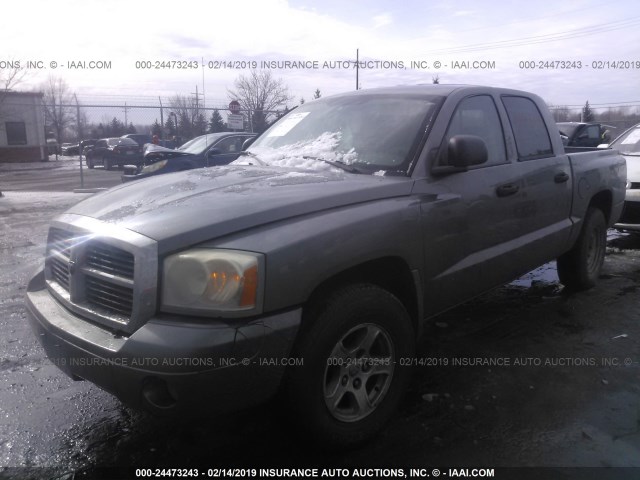 1D7HW48P67S162469 - 2007 DODGE DAKOTA QUAD SLT GRAY photo 2