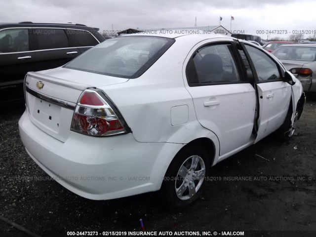 KL1TD5DEXAB109244 - 2010 CHEVROLET AVEO LS/LT WHITE photo 4