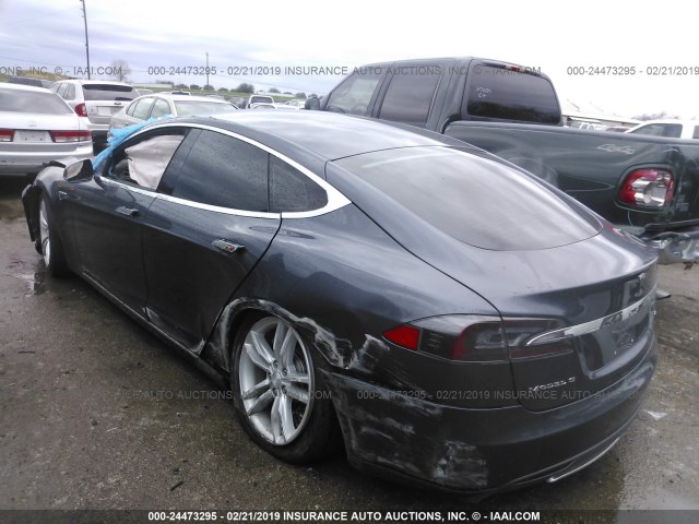 5YJSA1H13EFP51899 - 2014 TESLA MODEL S GRAY photo 3