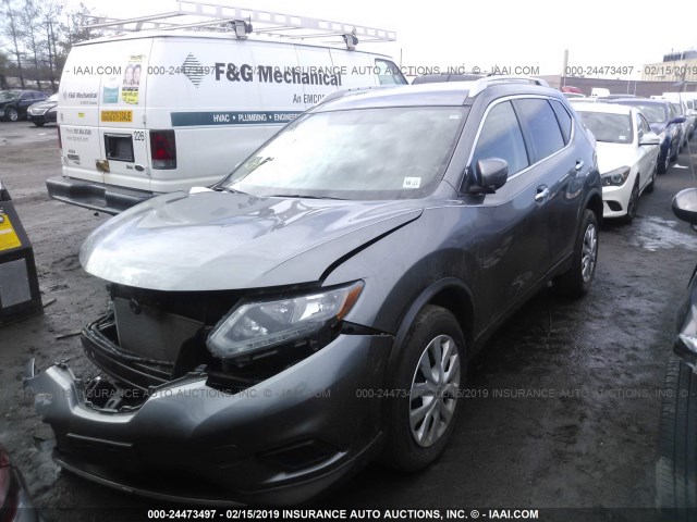 KNMAT2MVXGP646886 - 2016 NISSAN ROGUE S/SL/SV GRAY photo 2