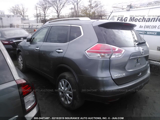 KNMAT2MVXGP646886 - 2016 NISSAN ROGUE S/SL/SV GRAY photo 3