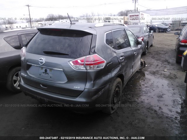 KNMAT2MVXGP646886 - 2016 NISSAN ROGUE S/SL/SV GRAY photo 4