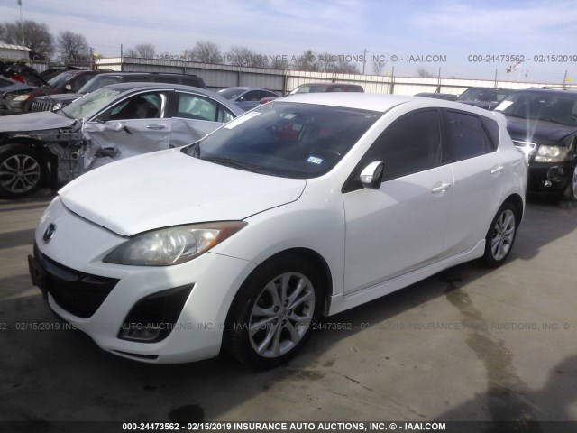 JM1BL1H57A1206336 - 2010 MAZDA 3 S WHITE photo 2