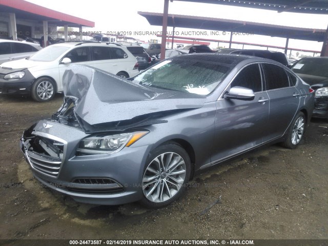 KMHGN4JE2FU090136 - 2015 HYUNDAI GENESIS 3.8L GRAY photo 2