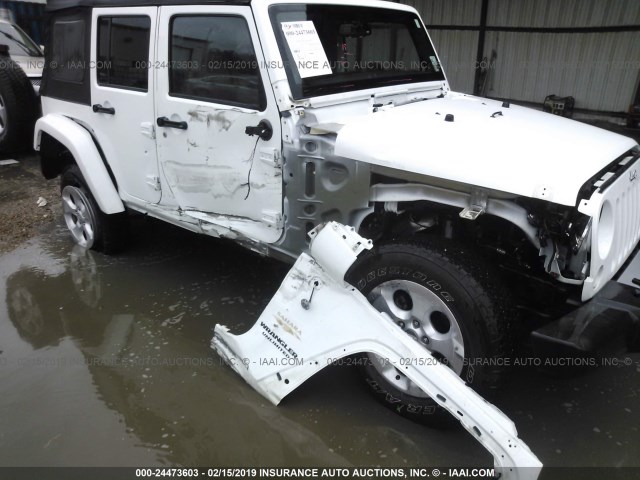 1C4BJWEG3EL258999 - 2014 JEEP WRANGLER UNLIMITE SAHARA WHITE photo 6