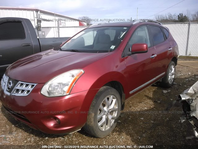 JN8AS5MT1BW159601 - 2011 NISSAN ROGUE S/SV/KROM MAROON photo 2