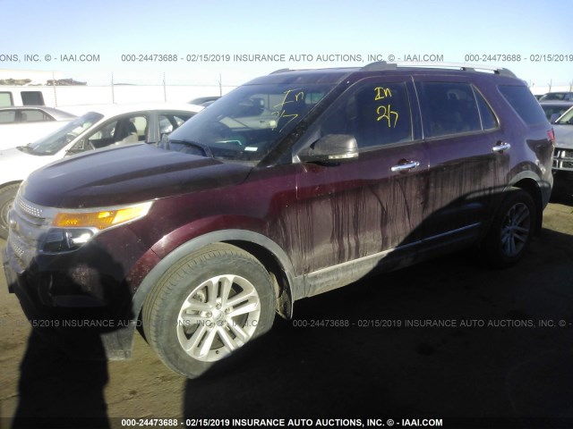 1FMHK8D83BGA52160 - 2011 FORD EXPLORER XLT RED photo 2