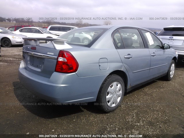 1G1ZS58F27F231585 - 2007 CHEVROLET MALIBU LS BLUE photo 4