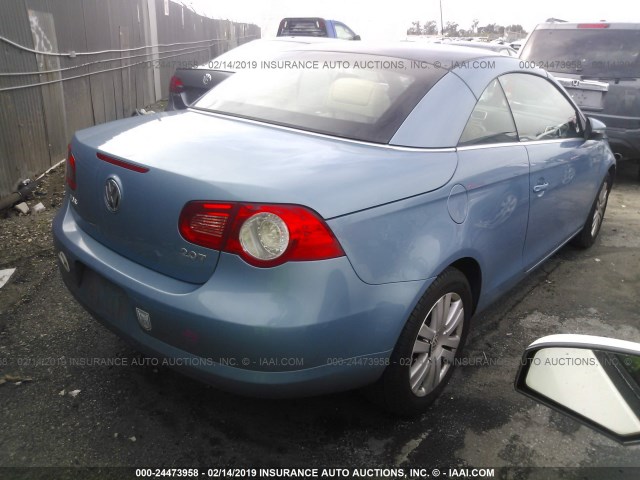 WVWBA71F59V022318 - 2009 VOLKSWAGEN EOS TURBO/KOMFORT BLUE photo 4