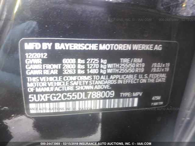 5UXFG2C55DL788009 - 2013 BMW X6 XDRIVE35I BLACK photo 9