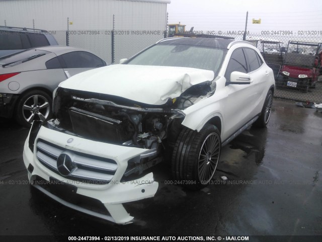 WDCTG4GB1FJ111936 - 2015 MERCEDES-BENZ GLA 250 4MATIC WHITE photo 2