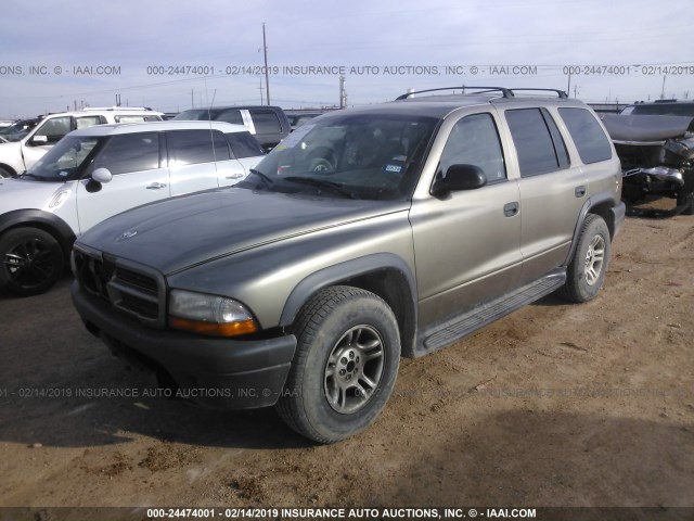 1D4HR38N33F620386 - 2003 DODGE DURANGO SPORT TAN photo 2