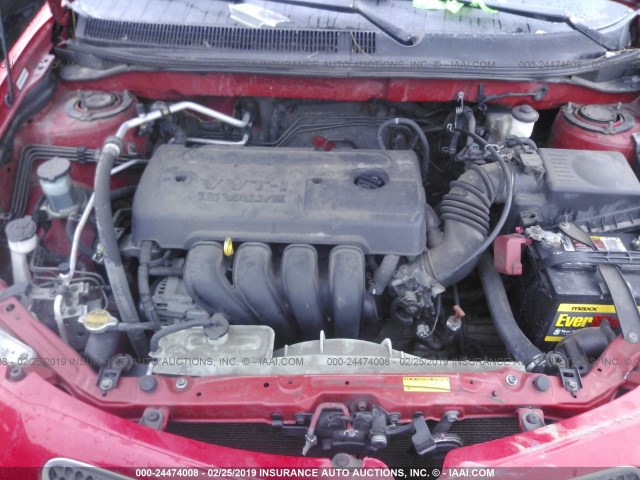 5Y2SM65896Z449289 - 2006 PONTIAC VIBE RED photo 10