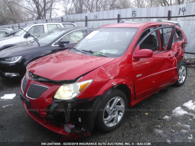 5Y2SM65896Z449289 - 2006 PONTIAC VIBE RED photo 2