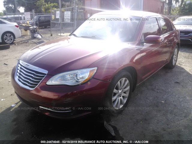 1C3CCBBB3DN542026 - 2013 CHRYSLER 200 TOURING MAROON photo 2