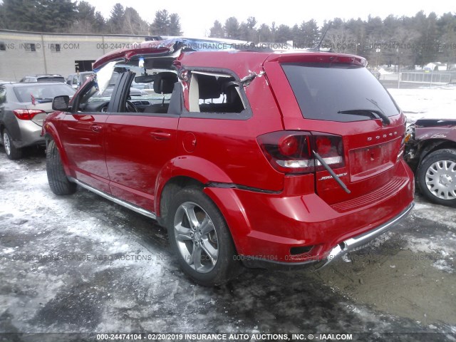 3C4PDCGB1GT139370 - 2016 DODGE JOURNEY CROSSROAD RED photo 3