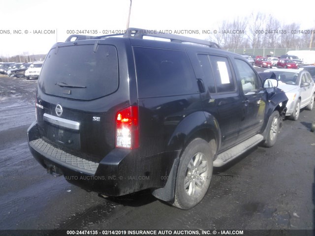 5N1AR1NB2AC604722 - 2010 NISSAN PATHFINDER S/LE/SE BLACK photo 4