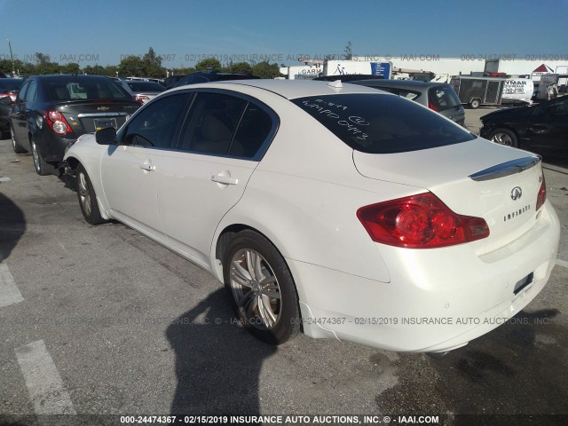 JN1CV6APXAM200443 - 2010 INFINITI G37 SPORT WHITE photo 3