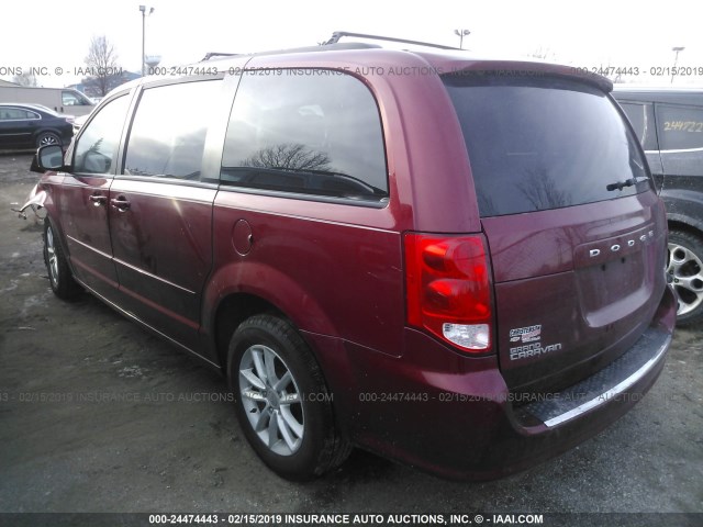 2C4RDGCG6FR541307 - 2015 DODGE GRAND CARAVAN SXT MAROON photo 3