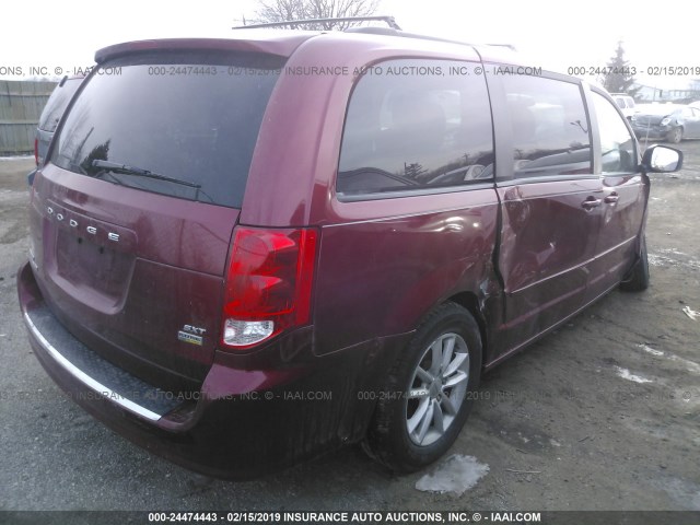 2C4RDGCG6FR541307 - 2015 DODGE GRAND CARAVAN SXT MAROON photo 4