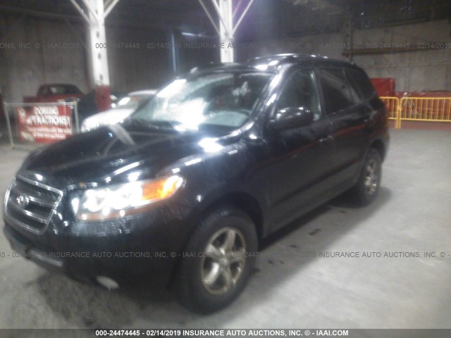 5NMSG73D57H056506 - 2007 HYUNDAI SANTA FE GLS BLACK photo 2