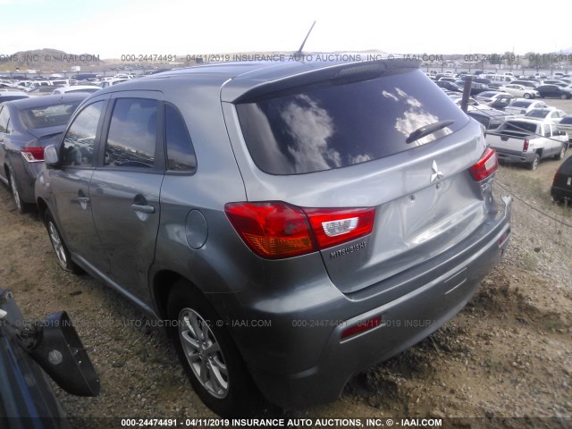 JA4AP3AU8CZ008523 - 2012 MITSUBISHI OUTLANDER SPORT ES GRAY photo 3