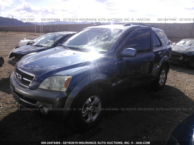 KNDJD733865516125 - 2006 KIA SORENTO EX/LX BLUE photo 2