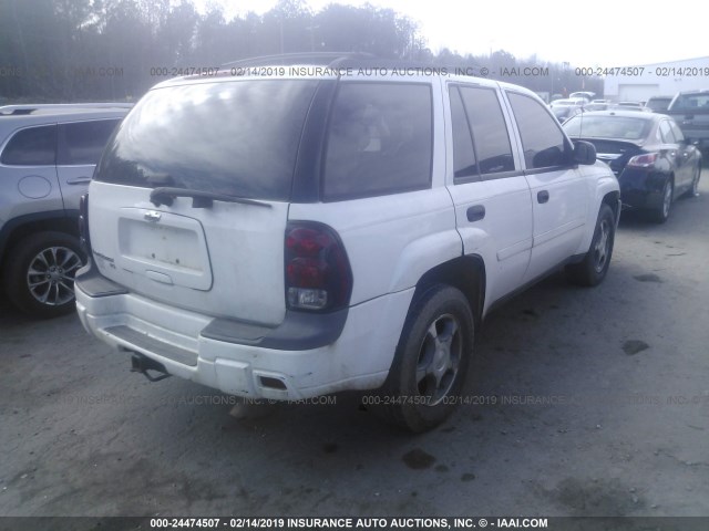 1GNDS13SX72168054 - 2007 CHEVROLET TRAILBLAZER LS/LT WHITE photo 4