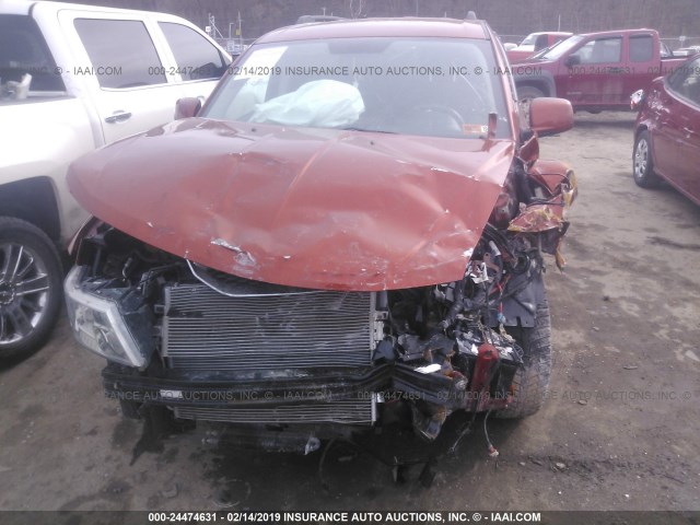 3C4PDDBG5CT240074 - 2012 DODGE JOURNEY SXT ORANGE photo 6