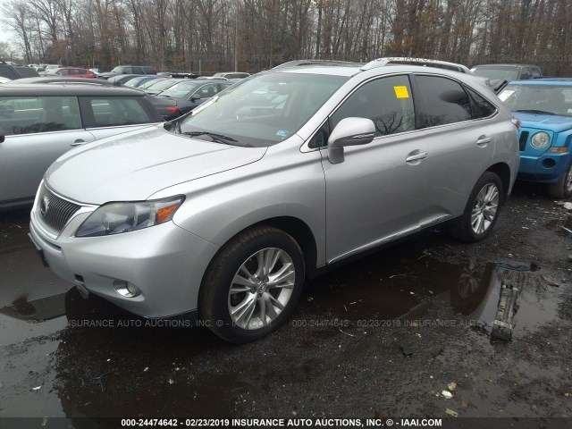 JTJBC1BA4A2402120 - 2010 LEXUS RX 450 SILVER photo 2