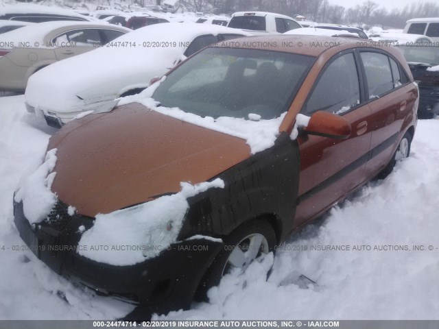 KNADE243096547800 - 2009 KIA RIO 5 SX ORANGE photo 2