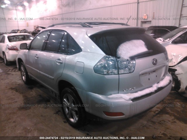 JTJHW31U982850601 - 2008 LEXUS RX 400H SILVER photo 3