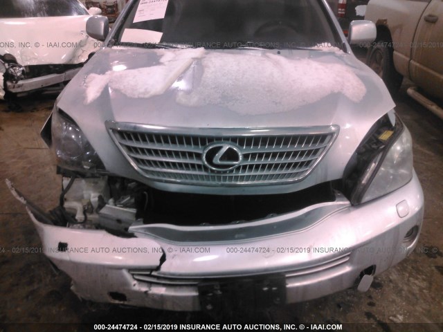 JTJHW31U982850601 - 2008 LEXUS RX 400H SILVER photo 6